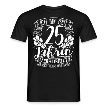 Silver Wedding 25 Years Married Wedding Anniversary - Men's T-Shirt - black - Front - AI Model Male 178 light (178cm)
