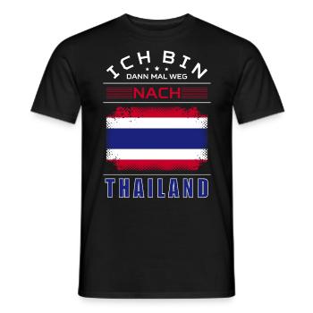 Ich Bin Dann Mal Weg Nach Thailand Fahne Urlaub - Männer T-Shirt - Schwarz - Vorne - AI Model Male 178 light (178cm)