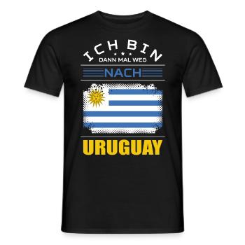 Ich Bin Dann Mal Weg Nach Uruguay Fahne Urlaub - Männer T-Shirt - Schwarz - Vorne - AI Model Male 178 light (178cm)