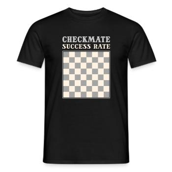 Checkmate Success Rate Chess Board Game - Men's T-Shirt - black - Front - AI Model Male 178 light (178cm)