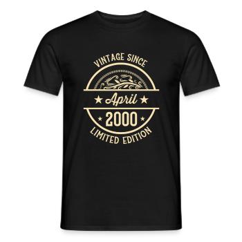 Anniversaire Vintage depuis avril 2000 - T-shirt homme - noir - Devant - AI Model Male 178 light (178cm)