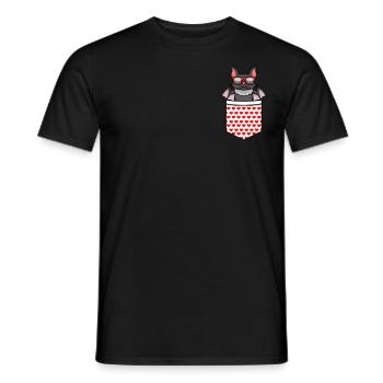 Chauve-souris avec lunettes de soleil Kawaii Poche poitrine - T-shirt homme - noir - Devant - AI Model Male 178 light (178cm)
