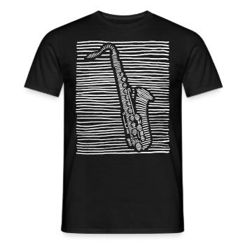 Saxophoniste Instrument de musique Saxophone Musicien - T-shirt homme - noir - Devant - AI Model Male 178 light (178cm)