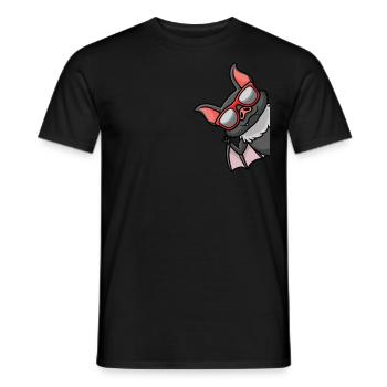 Chauve-souris avec lunettes de soleil Kawaii Funny - T-shirt homme - noir - Devant - AI Model Male 178 light (178cm)