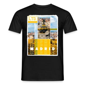 Madrid Espagne Ville Skyline Vacances Amour - T-shirt homme - noir - Devant - AI Model Male 178 light (178cm)