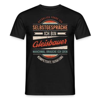 Gleisbauer Arbeitskollege Kollege Geschenk Retro - Männer T-Shirt - Schwarz - Vorne - AI Model Male 178 light (178cm)