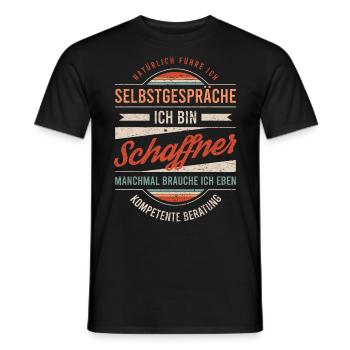 Schaffner Arbeitskollege Kollege Geschenk Retro - Männer T-Shirt - Schwarz - Vorne - AI Model Male 178 light (178cm)