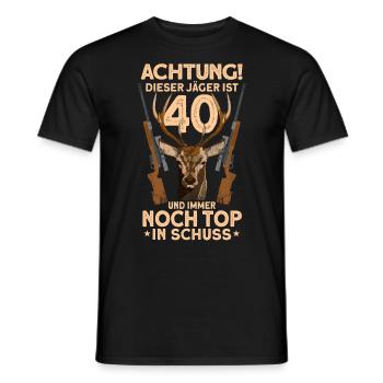 40 Jahre Rehbock Jäger Geburtstag Jagen Geschenk - Männer T-Shirt - Schwarz - Vorne - AI Model Male 178 light (178cm)