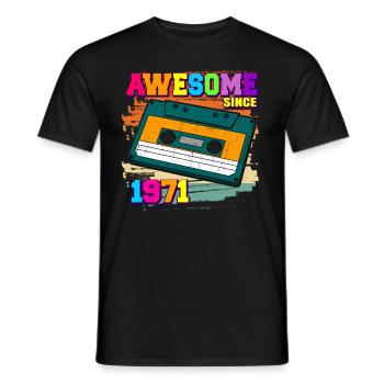 Awesome since 1971 Kassette 70er 51. Geburtstag - Männer T-Shirt - Schwarz - Vorne - AI Model Male 178 light (178cm)