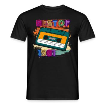 best of 1981 cassette 80s 41st birthday - T-shirt homme - noir - Devant - AI Model Male 178 light (178cm)