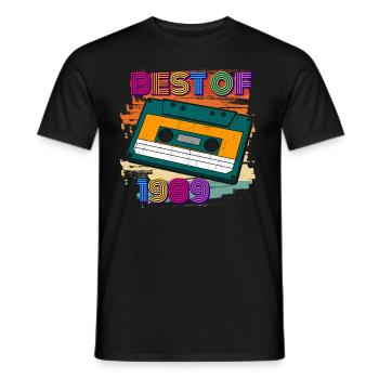 best of 1989 cassette 80s 33e anniversaire - T-shirt homme - noir - Devant - AI Model Male 178 light (178cm)
