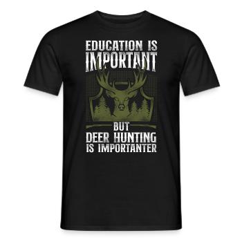 Buck Deer Hunting Hunter Vintage - Men's T-Shirt - black - Front - AI Model Male 178 light (178cm)