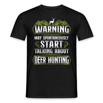 Buck Deer Hunting Hunter Vintage - Men's T-Shirt - black - Front - AI Model Male 178 light (178cm)