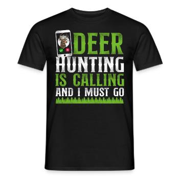 Buck Deer Hunting Hunter Phone - Männer T-Shirt - Schwarz - Vorne - AI Model Male 178 light (178cm)