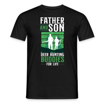 Cerf chasse chasseur père - T-shirt homme - noir - Devant - AI Model Male 178 light (178cm)