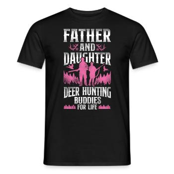 Buck Deer Hunting Hunter Father - Men's T-Shirt - black - Front - AI Model Male 178 light (178cm)