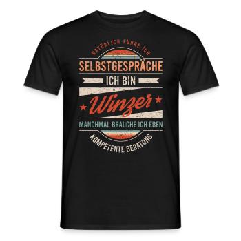 Winzer Arbeitskollege Kollege Geschenk Retro - Männer T-Shirt - Schwarz - Vorne - AI Model Male 178 light (178cm)