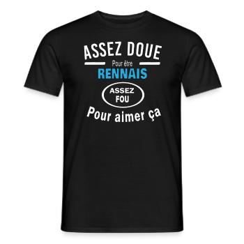 Assez doue pour etre RENNAIS - T-shirt homme - noir - Devant - AI Model Male 178 light (178cm)