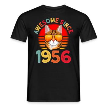Génial depuis 1956 Cat 66th Birthday Gift - T-shirt homme - noir - Devant - AI Model Male 178 light (178cm)