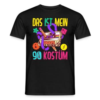 90er Jahre Outfit Party 90's Motto Mottoparty 1990 - Männer T-Shirt - Schwarz - Vorne - AI Model Male 178 light (178cm)