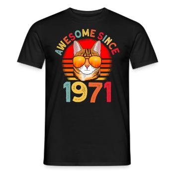 Génial depuis 1971 Cat 51st Birthday Gift - T-shirt homme - noir - Devant - AI Model Male 178 light (178cm)
