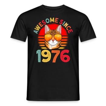 Awesome since 1976 Katze 46. Geburtstag Geschenk - Männer T-Shirt - Schwarz - Vorne - AI Model Male 178 light (178cm)
