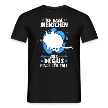 Degus finde ich toll Nagetier Chile Degu - Männer T-Shirt - Schwarz - Vorne - AI Model Male 178 light (178cm)