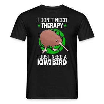 Kiwi Vogel sind meine Therapie Schnepfenstrauß - Männer T-Shirt - Schwarz - Vorne - AI Model Male 178 light (178cm)