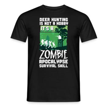 Buck Deer Hunting Hunter Zombie - Men's T-Shirt - black - Front - AI Model Male 178 light (178cm)