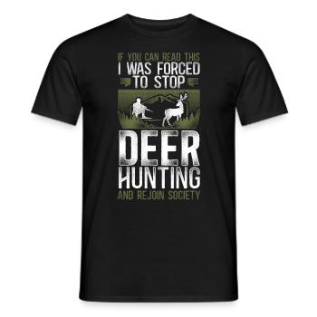Buck Deer Hunting Hunter Vintage - Men's T-Shirt - black - Front - AI Model Male 178 light (178cm)