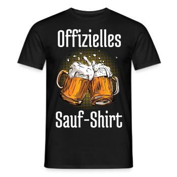 Trachten Männer Offizielles Saufshirt - Männer T-Shirt - Schwarz - Vorne - AI Model Male 178 light (178cm)
