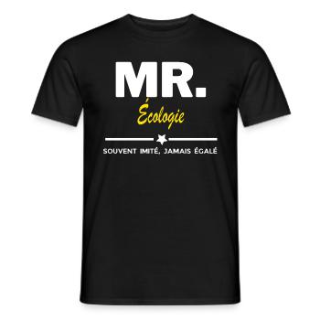 MR. souvent imité, jamais égalé Écologie - T-shirt homme - noir - Devant - AI Model Male 178 light (178cm)
