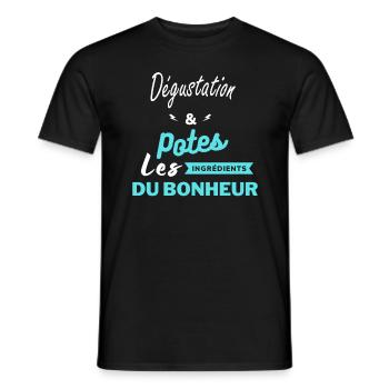 potes les ingrédients du bonheur Dégustation - T-shirt homme - noir - Devant - AI Model Male 178 light (178cm)