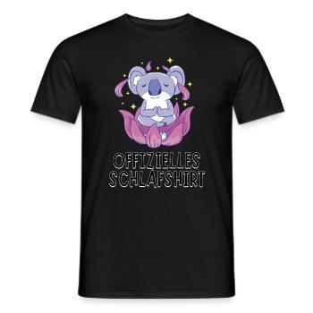 Offizielles Schlafshirt - Meditierender Koala Bär - Männer T-Shirt - Schwarz - Vorne - AI Model Male 178 light (178cm)