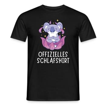 Offizielles Schlafshirt - Meditierender Koala Bär - Männer T-Shirt - Schwarz - Vorne - AI Model Male 178 light (178cm)