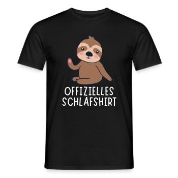 Offizielles Schlafshirt - Süßes Baby Faultier - Männer T-Shirt - Schwarz - Vorne - AI Model Male 178 light (178cm)