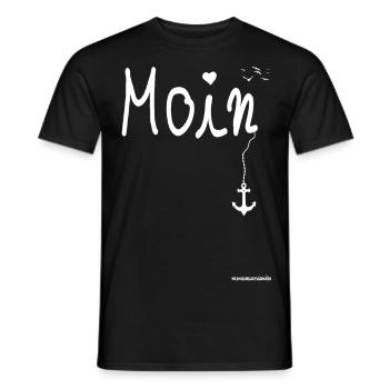 Moin Begrüßung Möwe ... Miesmuschelartwuermchen - Männer T-Shirt - Schwarz - Vorne - AI Model Male 178 light (178cm)