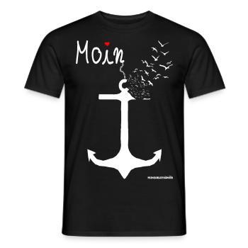 Moin Begrüßung Küste ... Miesmuschelartwuermchen - Männer T-Shirt - Schwarz - Vorne - AI Model Male 178 light (178cm)