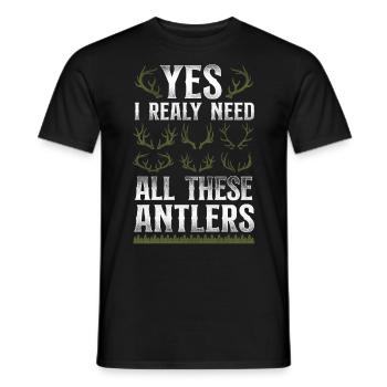 Buck Deer Hunting Hunter Vintage - T-shirt homme - noir - Devant - AI Model Male 178 light (178cm)