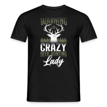Buck Deer Hunting Hunter Girl - Men's T-Shirt - black - Front - AI Model Male 178 light (178cm)
