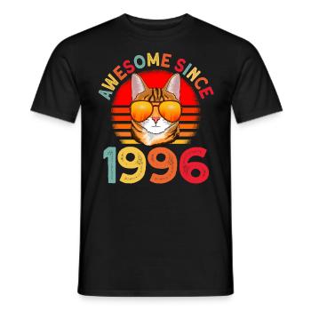 Awesome since 1996 Katze 26. Geburtstag Geschenk - Männer T-Shirt - Schwarz - Vorne - AI Model Male 178 light (178cm)