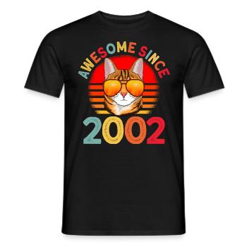 Génial depuis 2002 Cat 20th Birthday Gift - T-shirt homme - noir - Devant - AI Model Male 178 light (178cm)