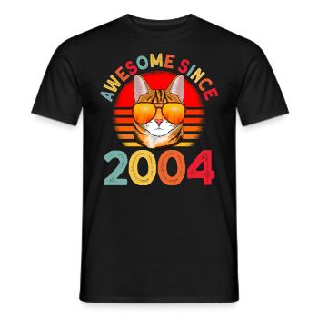 Génial depuis 2004 Cat 18th Birthday Gift - T-shirt homme - noir - Devant - AI Model Male 178 light (178cm)