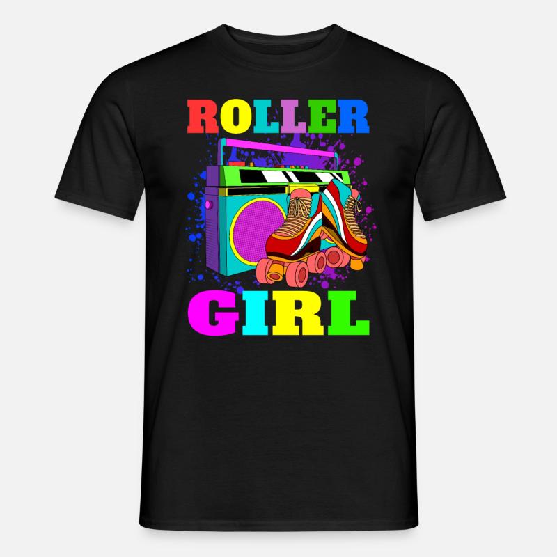 Rollschuhe Geschenk Retro Rollschuh Mädchen - Männer T-Shirt - Schwarz