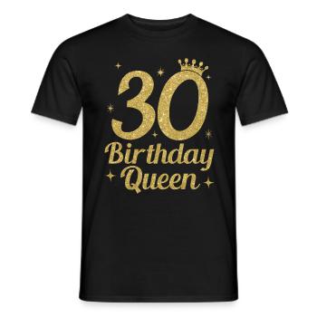 Anniversaire Reine 30 - T-shirt homme - noir - Devant - AI Model Male 178 light (178cm)
