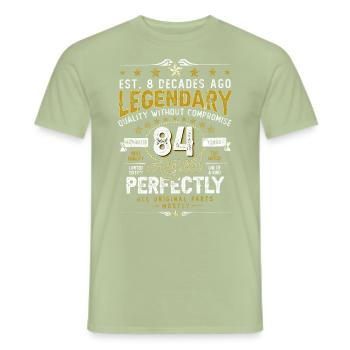 Vintage Legendary - Aged perfectly 84th birthday - Men's T-Shirt - sage - Front - AI Model Male 178 light (178cm)