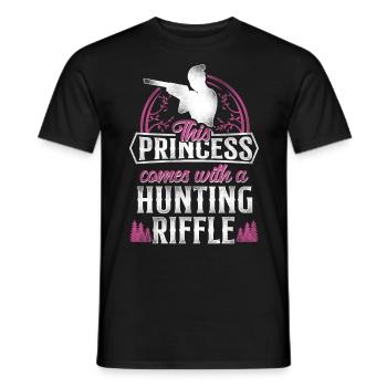 Buck Deer Hunting Hunter Girl - Men's T-Shirt - black - Front - AI Model Male 178 light (178cm)