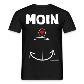 Moin Begrüßung ... Miesmuschelartwuermchen - Männer T-Shirt - Schwarz - Vorne - AI Model Male 178 light (178cm)