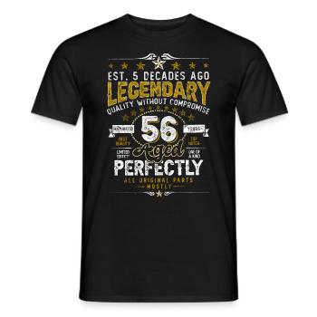 Vintage Légendaire - Vieilli parfaitement 56ème anniversaire - T-shirt homme - noir - Devant - AI Model Male 178 light (178cm)