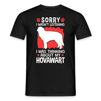 German farmer's dog thought of Hovawart - Men's T-Shirt - black - Front - AI Model Male 178 light (178cm)